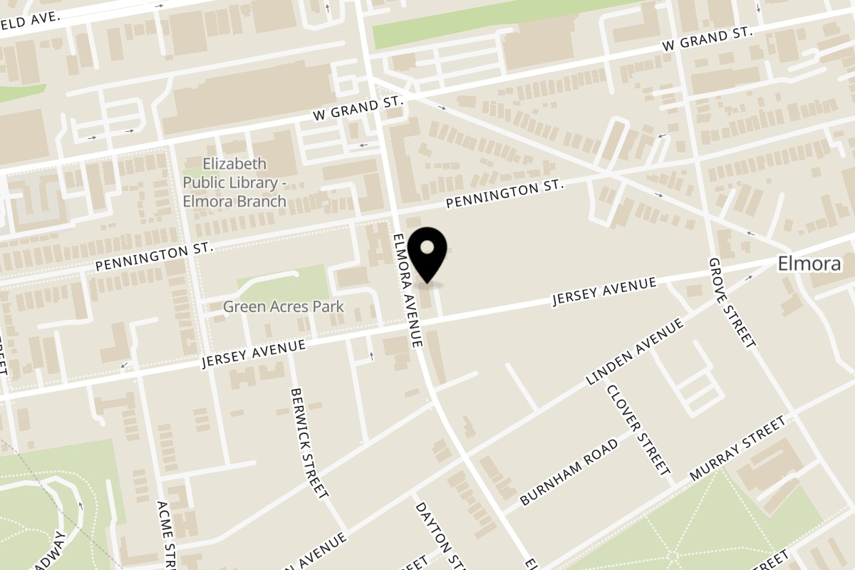 Map showing the location of La Roca Restaurant on 147 Elmora Ave in Elizabeth